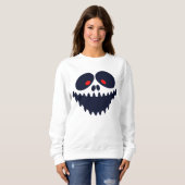 Scary Funny Face Halloween Ghost Sweatshirt (Voorkant volledig)