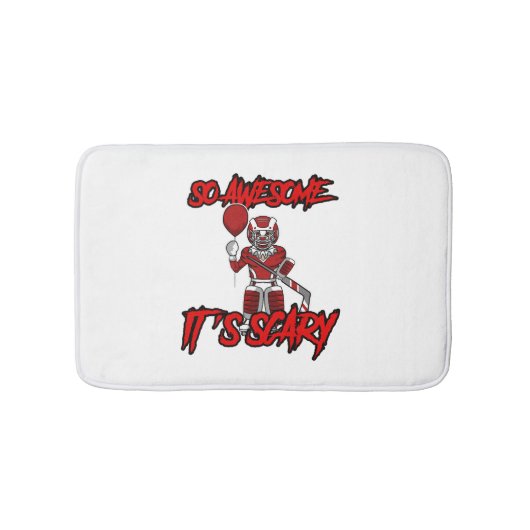 Scary Funny Halloween Clown Hockey Goalie Badmat (Voorkant)