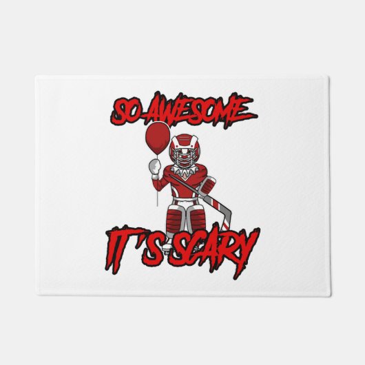 Scary Funny Halloween Clown Hockey Goalie Deurmat (Voorkant)