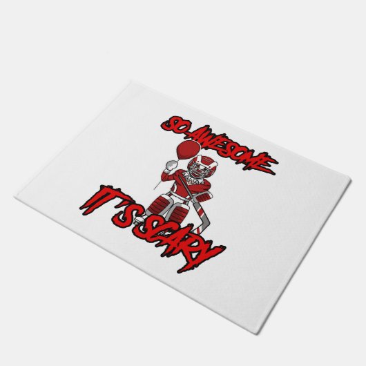 Scary Funny Halloween Clown Hockey Goalie Deurmat (Schuin)