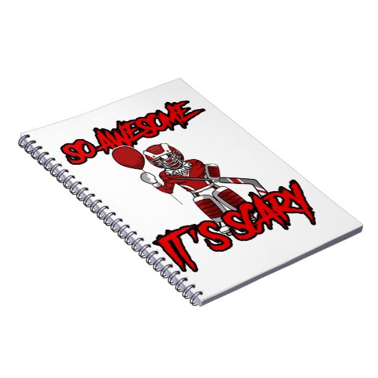 Scary Funny Halloween Clown Hockey Goalie Notitieboek (Rechterzijde)