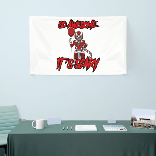Scary Funny Halloween Clown Hockey Goalie Spandoek (Beurs)