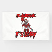 Scary Funny Halloween Clown Hockey Goalie Spandoek (Horizontaal)