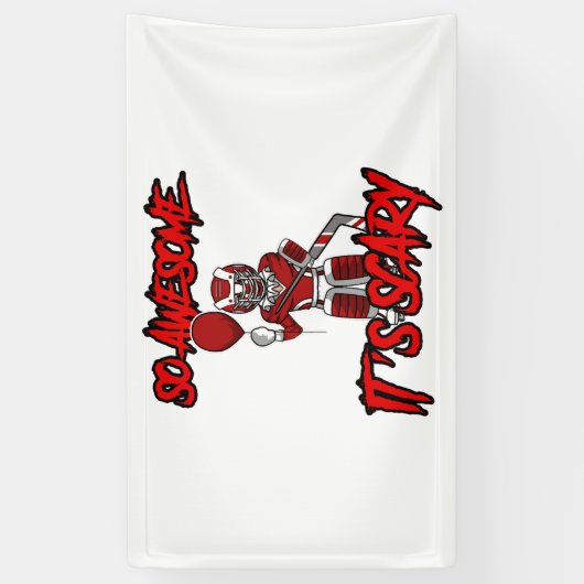 Scary Funny Halloween Clown Hockey Goalie Spandoek (Verticaal)