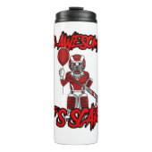 Scary Funny Halloween Clown Hockey Goalie Thermosbeker (Voorkant)