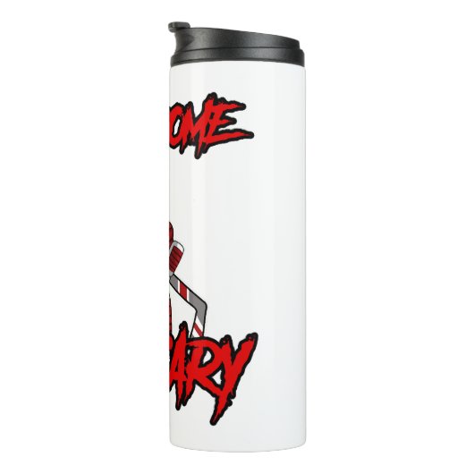 Scary Funny Halloween Clown Hockey Goalie Thermosbeker (Geroteerd rechts)