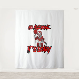 Scary Funny Halloween Clown Hockey Goalie Wandkleed