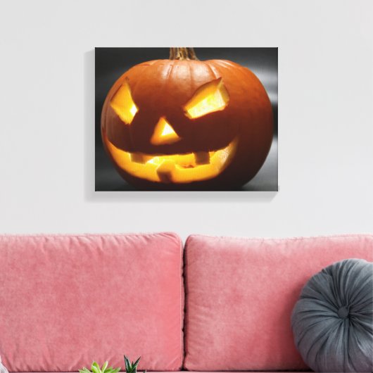 Scary Gap Tooth Halloween pomkin Canvas Afdruk (Insitu (Woonkamer))