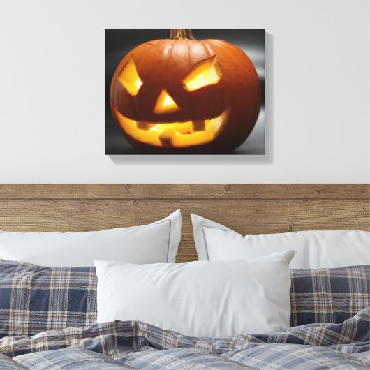 Scary Gap Tooth Halloween pomkin Canvas Afdruk (Insitu (Slaapkamer))