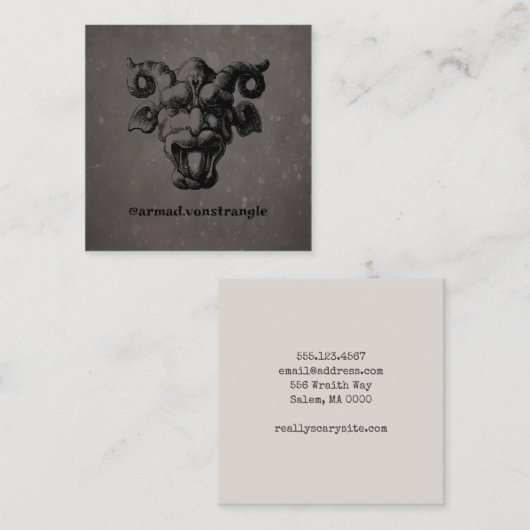 Scary Gargoyle Vierkante Visitekaartje (Voorkant / Achterkant)