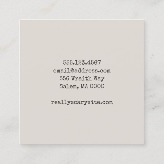 Scary Gargoyle Vierkante Visitekaartje (Achterkant)