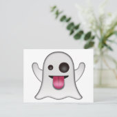 Scary Ghost Emoji Cool Fun Briefkaart (Staand voorkant)