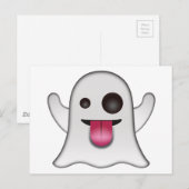 Scary Ghost Emoji Cool Fun Briefkaart (Voorkant / Achterkant)