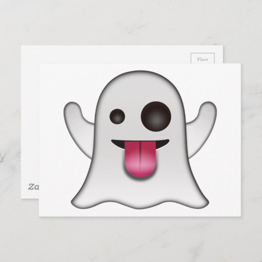 Scary Ghost Emoji Cool Fun Briefkaart (Voorkant / Achterkant)