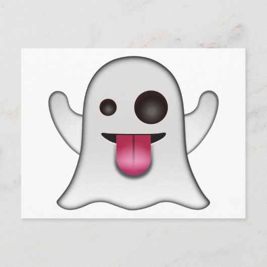 Scary Ghost Emoji Cool Fun Briefkaart (Voorkant)