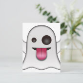 Scary Ghost Emoji Cool Fun Briefkaart (Staand voorkant)