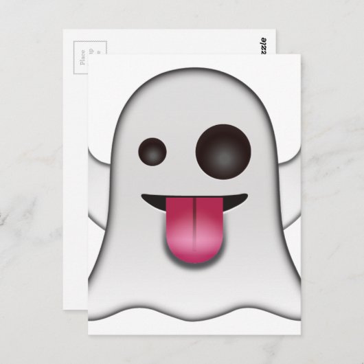 Scary Ghost Emoji Cool Fun Briefkaart (Voorkant / Achterkant)