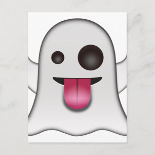 Scary Ghost Emoji Cool Fun Briefkaart