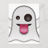 Scary Ghost Emoji Cool Fun Briefkaart (Voorkant)