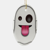 Scary Ghost Emoji Cool Fun Keramisch Ornament (Rechts)