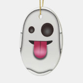 Scary Ghost Emoji Cool Fun Keramisch Ornament (Links)