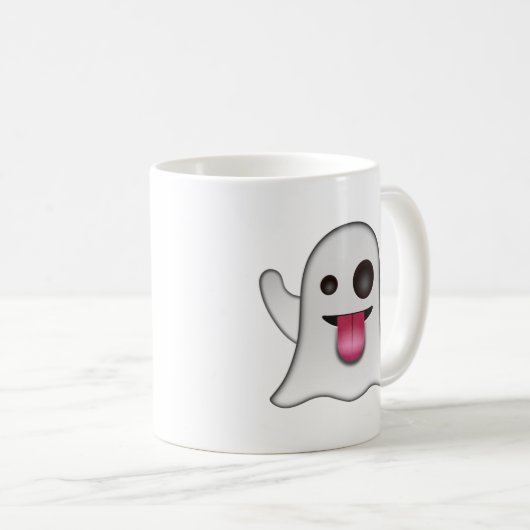 Scary Ghost Emoji Cool Fun Koffiemok (Voorkant rechts)