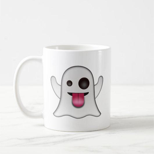 Scary Ghost Emoji Cool Fun Koffiemok (Links)
