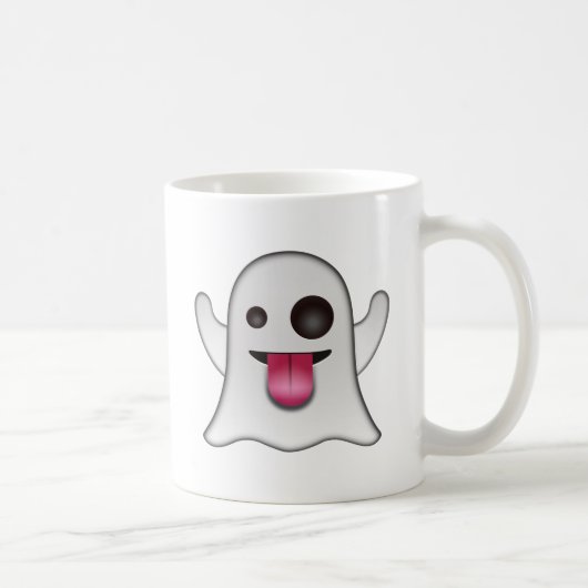 Scary Ghost Emoji Cool Fun Koffiemok (Rechts)
