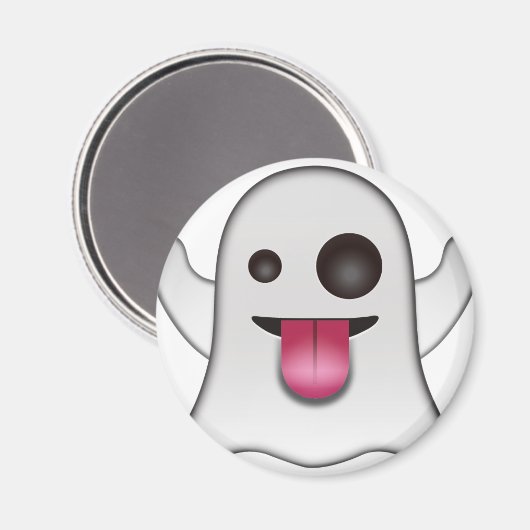 Scary Ghost Emoji Cool Fun Magneet (Voorkant / Achterkant)