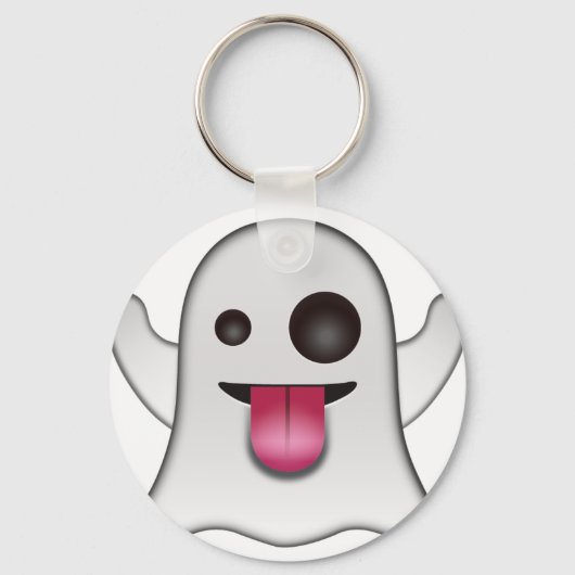 Scary Ghost Emoji Cool Fun Sleutelhanger (Voorkant)