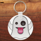 Scary Ghost Emoji Cool Fun Sleutelhanger (Voorkant)