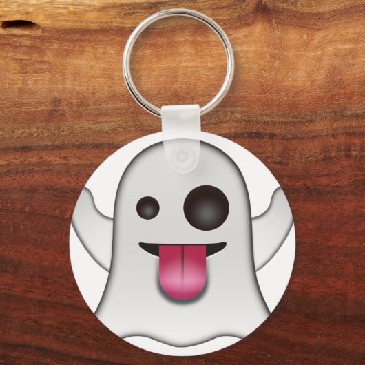 Scary Ghost Emoji Cool Fun Sleutelhanger (Voorkant)