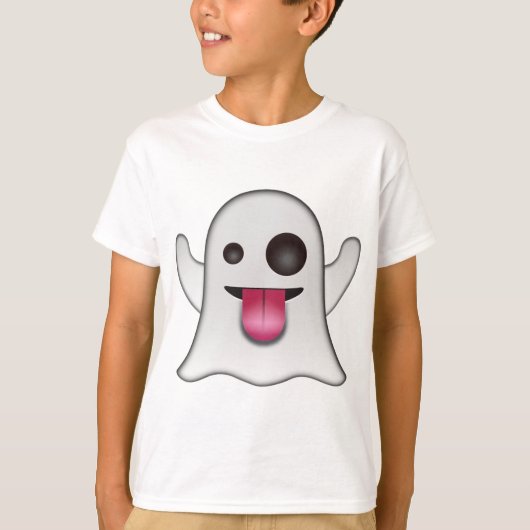 Scary Ghost Emoji Cool Fun T-shirt (Voorkant)