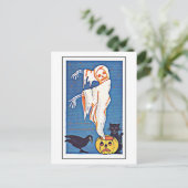 Scary Ghost Halloween Briefkaart (Staand voorkant)