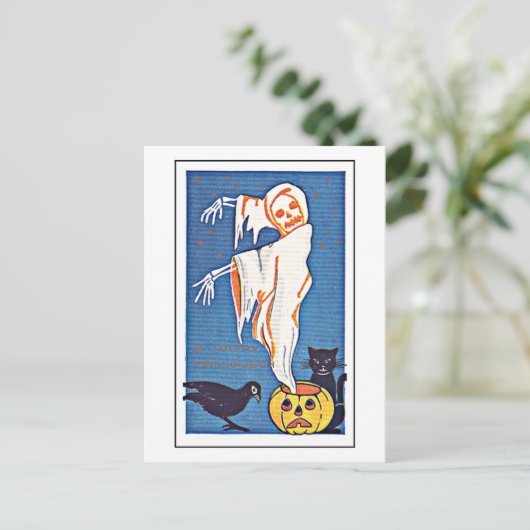 Scary Ghost Halloween Briefkaart (Staand voorkant)