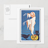 Scary Ghost Halloween Briefkaart (Voorkant / Achterkant)