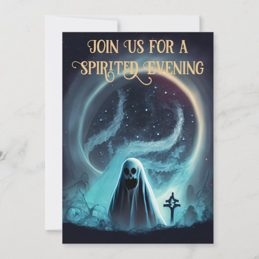 Scary Ghost Halloween Party Kaart (Voorkant)