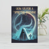 Scary Ghost Halloween Party Kaart (Staand voorkant)