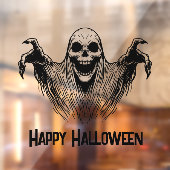 Scary Ghost Happy Halloween Window Cling Raamsticker (Vel 2)