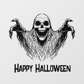 Scary Ghost Happy Halloween Window Cling Raamsticker (Vel)