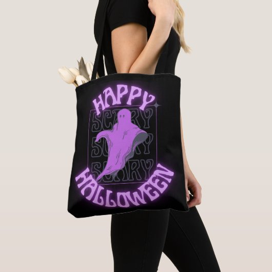 Scary Ghost Happy Hallowen Tote Bag (Dichtbij)