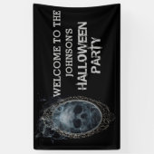Scary Ghost Mirror Halloween Party Spandoek (Verticaal)