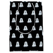 Scary Ghost Pattern zwart-wit Medium Cadeauzakje (Voorkant)