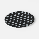 Scary Ghost Pattern zwart-wit Papieren Bordje (Gekanteld)