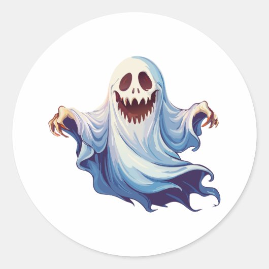 Scary ghost ronde sticker (Voorkant)