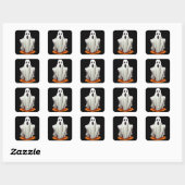Scary Ghost Vierkante Sticker (Vel)
