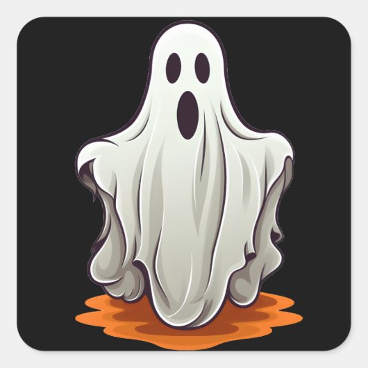 Scary Ghost Vierkante Sticker (Voorkant)