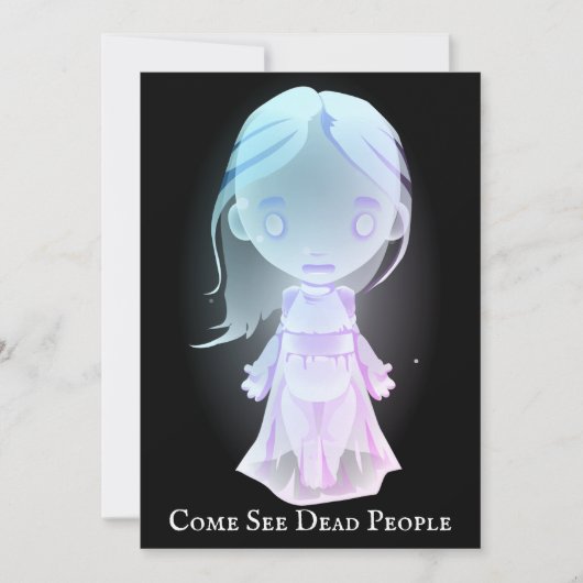 Scary Ghostly Blue Girl Kaart (Voorkant)