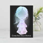 Scary Ghostly Blue Girl Kaart (Staand voorkant)
