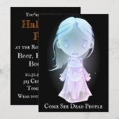 Scary Ghostly Blue Girl Kaart (Voorkant / Achterkant)